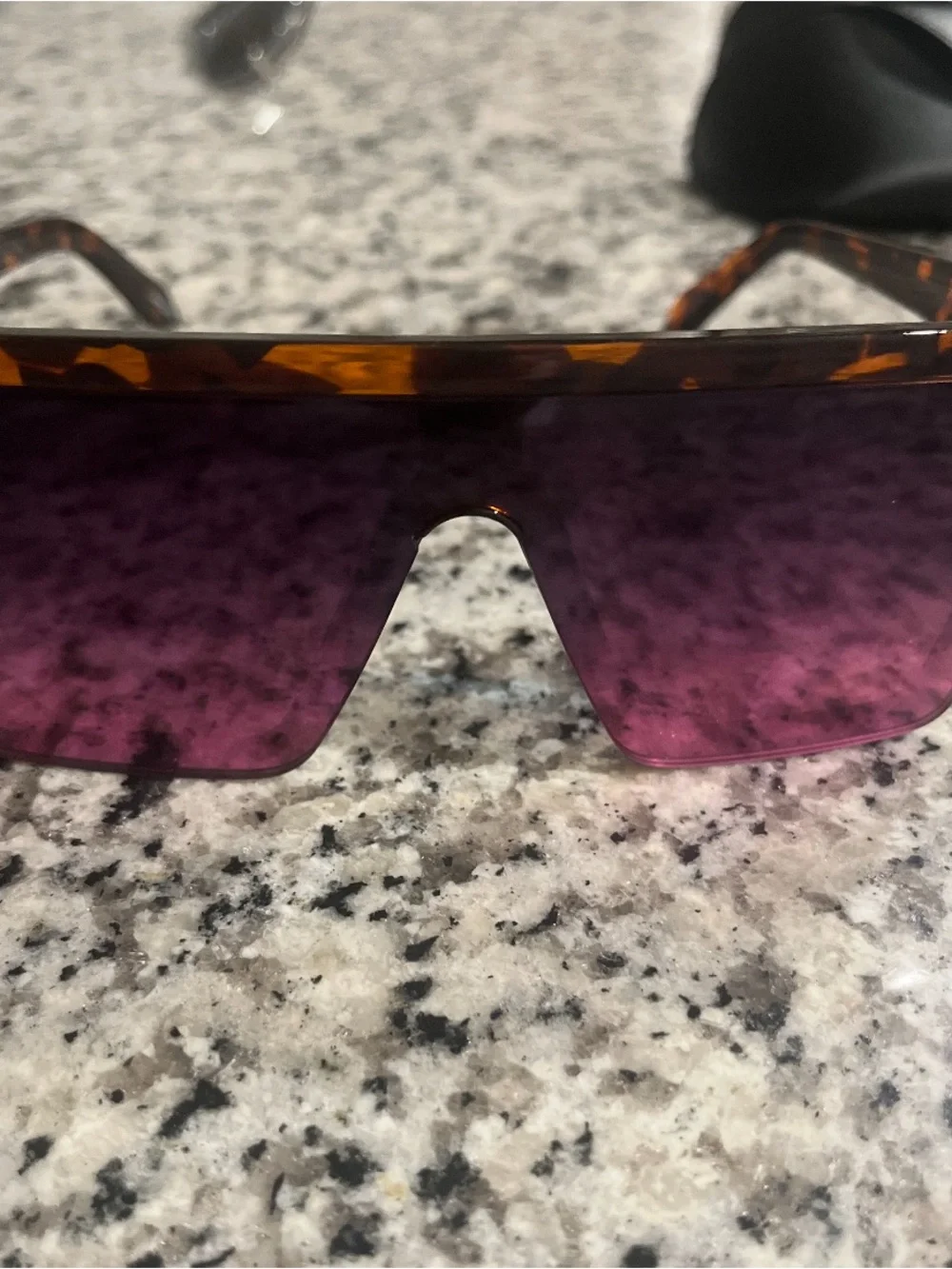 Quay Australia Tortoiseshell Frame Sunglasses with Purple Gradient Lenses